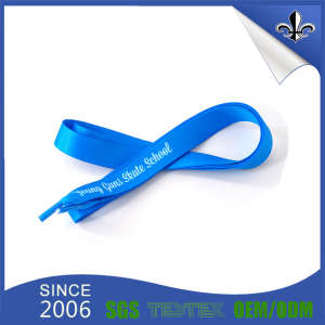 Make blue Color Shoelace with Printed Logo Welcome MOQ